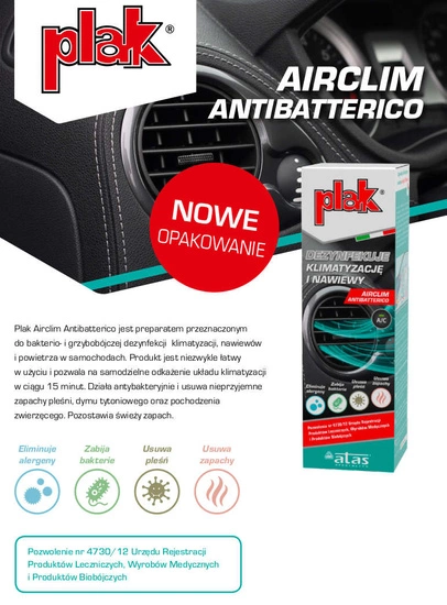 Plak Airclim Antibatterico preparat do dezynfekcji klimatyzacji 200ml- zestaw 4szt 